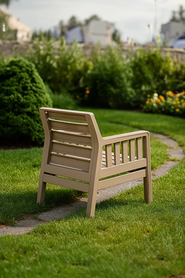 Lara 1 1 S / 2 Kişilik Minderli Bahçe Balkon Oturma Takımı - Cappucino